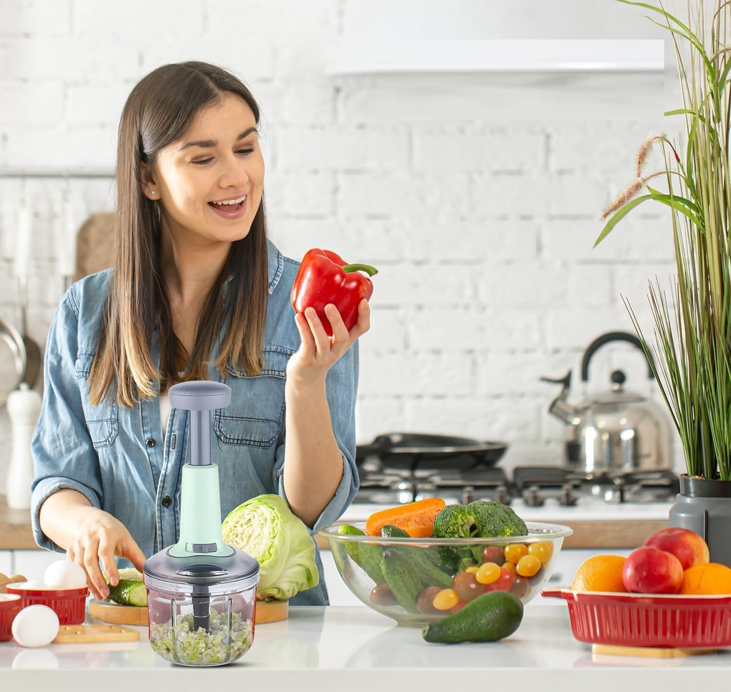 Manual Hand Press Chopper Vegetables & Fruits