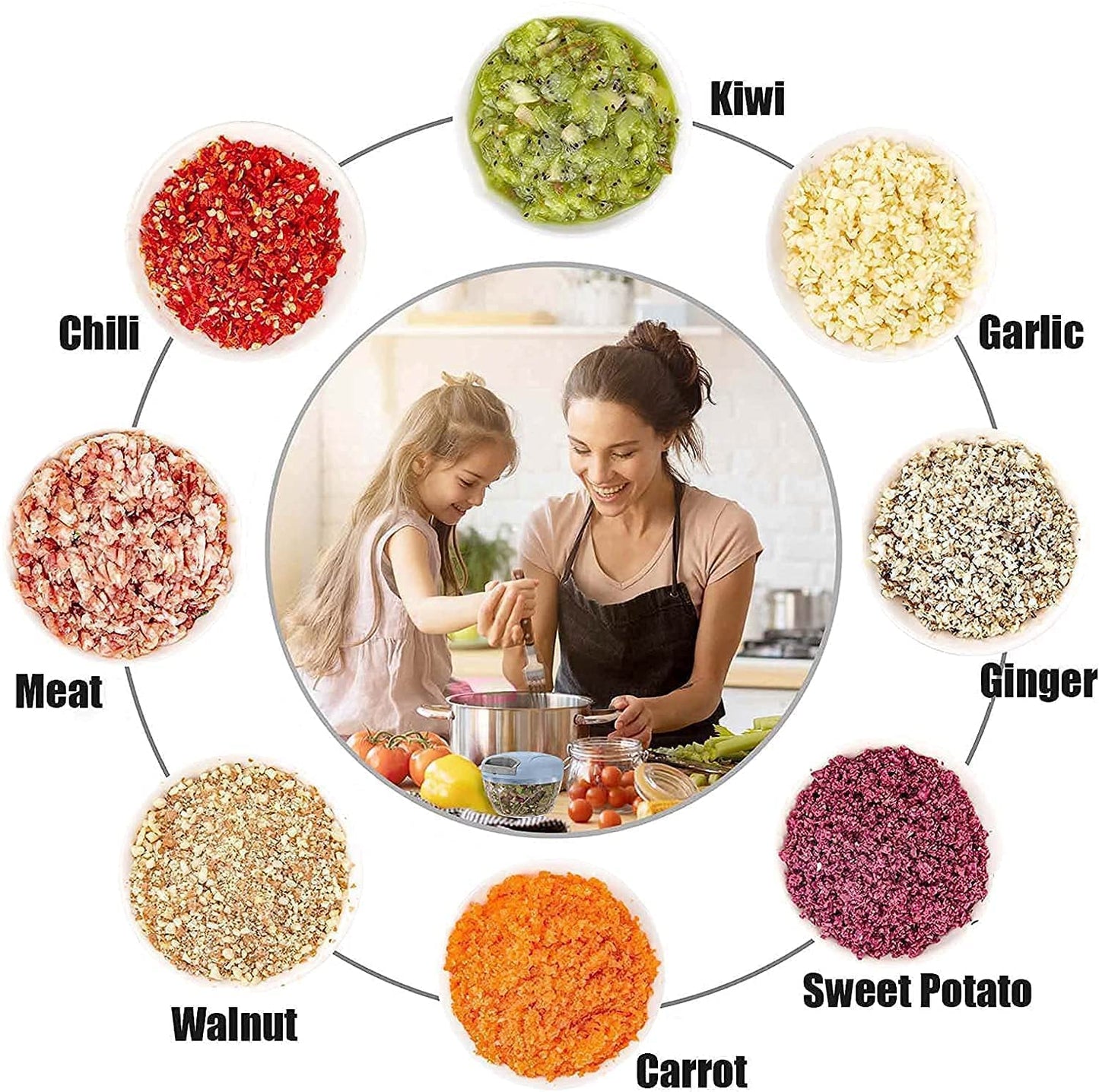 Manual Hand Press Chopper Vegetables & Fruits